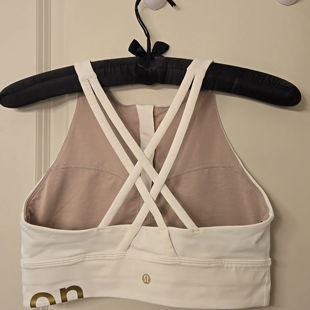 Lululemon Energy Bra High Neck Long Line Zip Special Edition - White - Picture 3 of 11